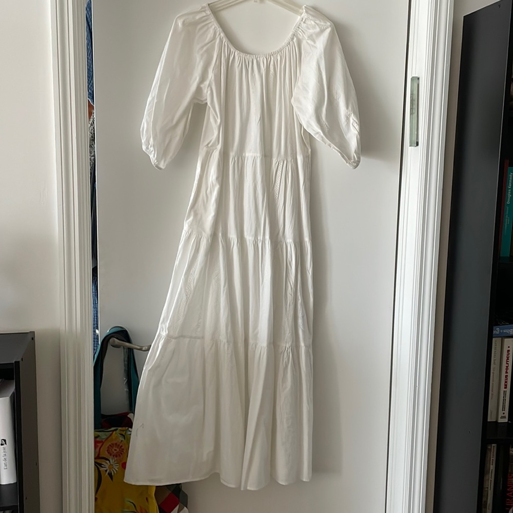 NEW. LOVELY BOHO WHITE MAXI DRESS